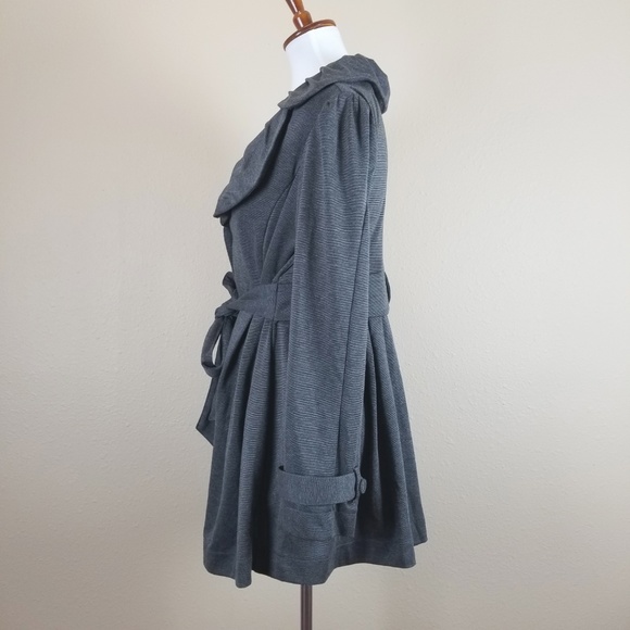 Fever Gray Shawl Collar Knit Pea Coat LP - Picture 3 of 8